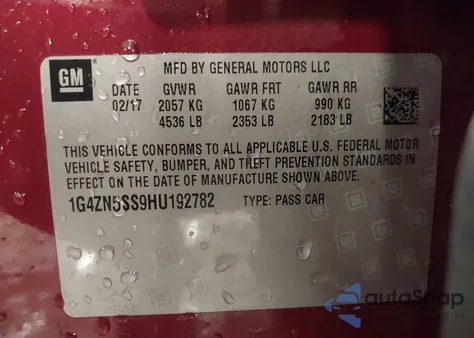 2017 Buick Lacrosse Preferred z USA, uszkodzony, nr VIN 1G4ZN5SS9HU192782